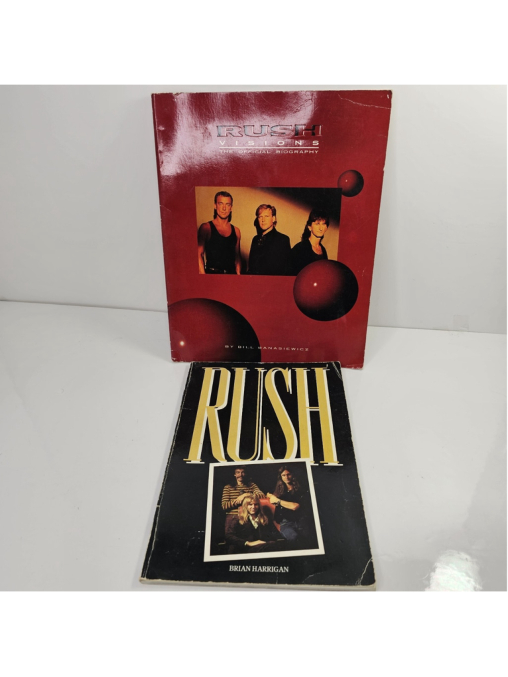 Rush Book Lot of 2 Vintage Band Biographies Brian Harrigan + Visions Official...